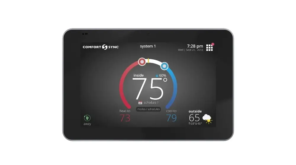 Homeowner Viewing Comfort Sync A3 on Wall